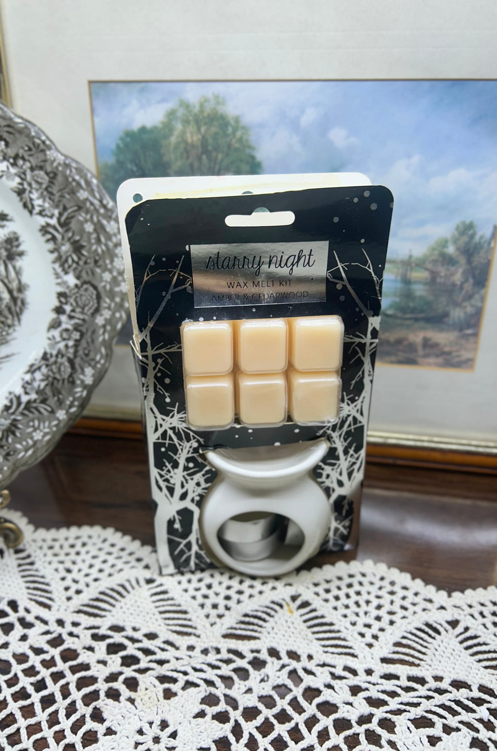 Ceramic burner &  Starry Night wax melt kit