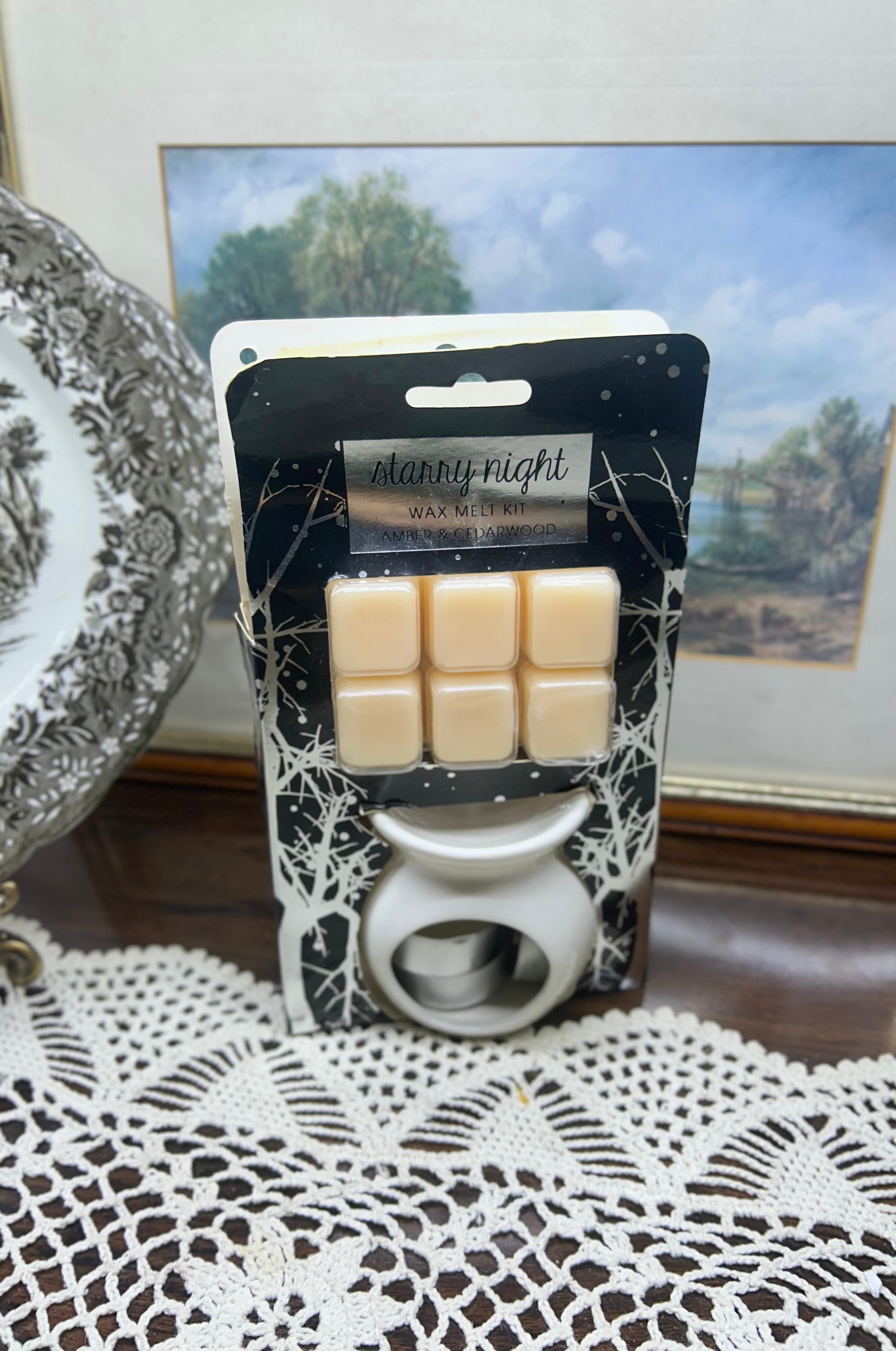 Ceramic burner &  Starry Night wax melt kit