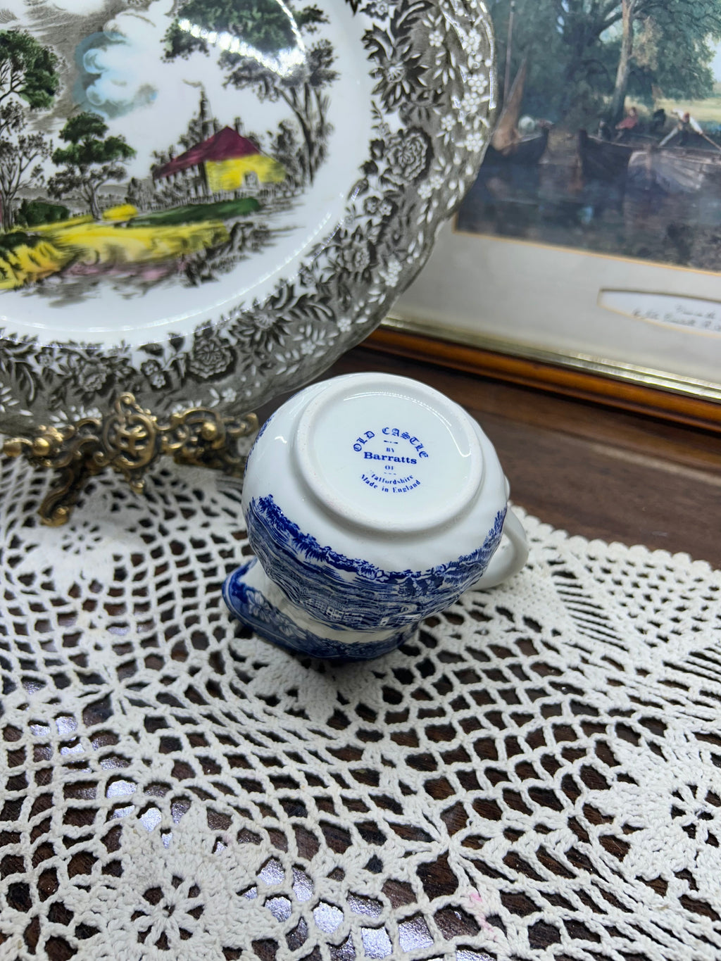 Vintage Barratts “old castle” creamer— England