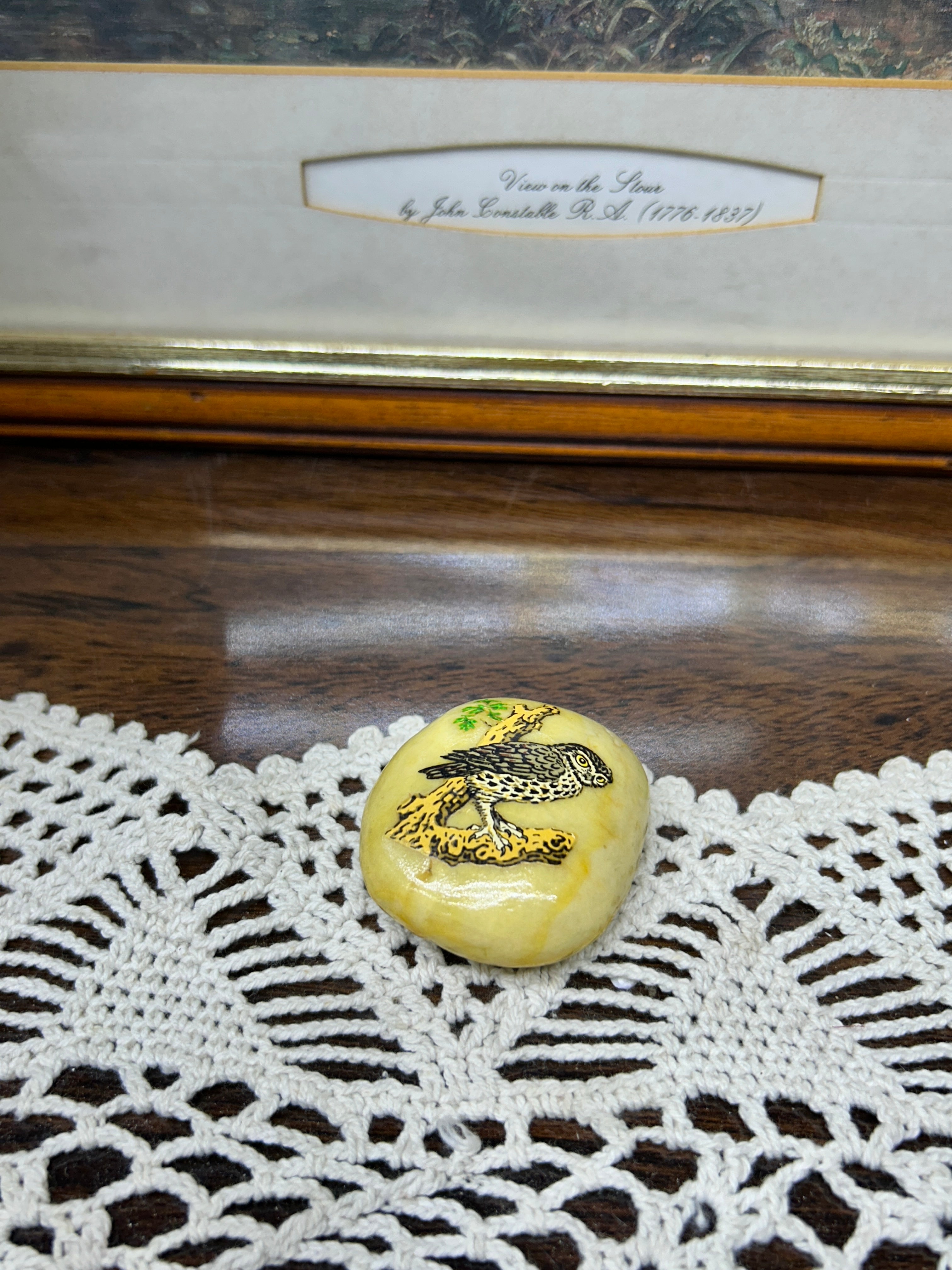 Collectible owl decorative stone