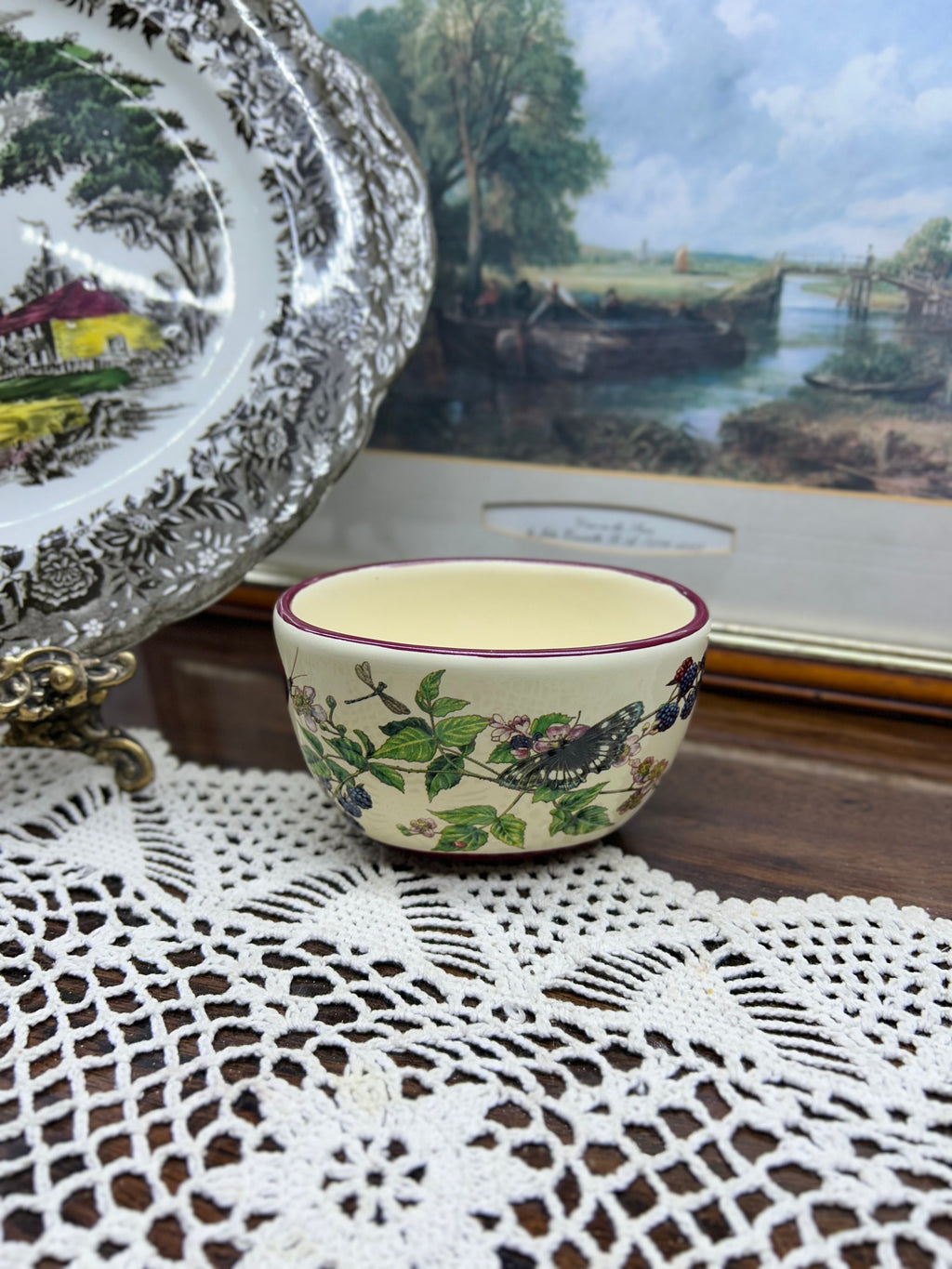 Vintage ceramic floral mini planter