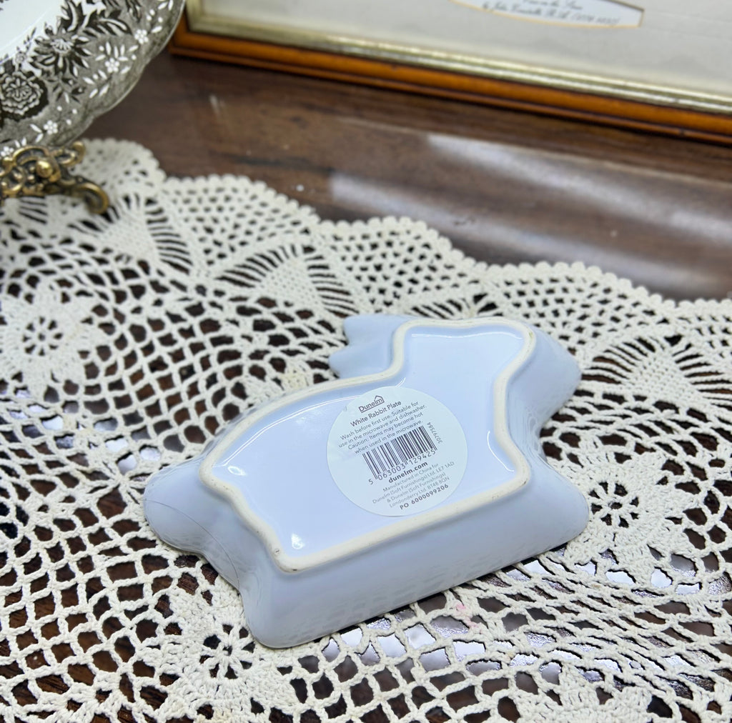 Dunelm white cermaic bunny shaped tidbit dish