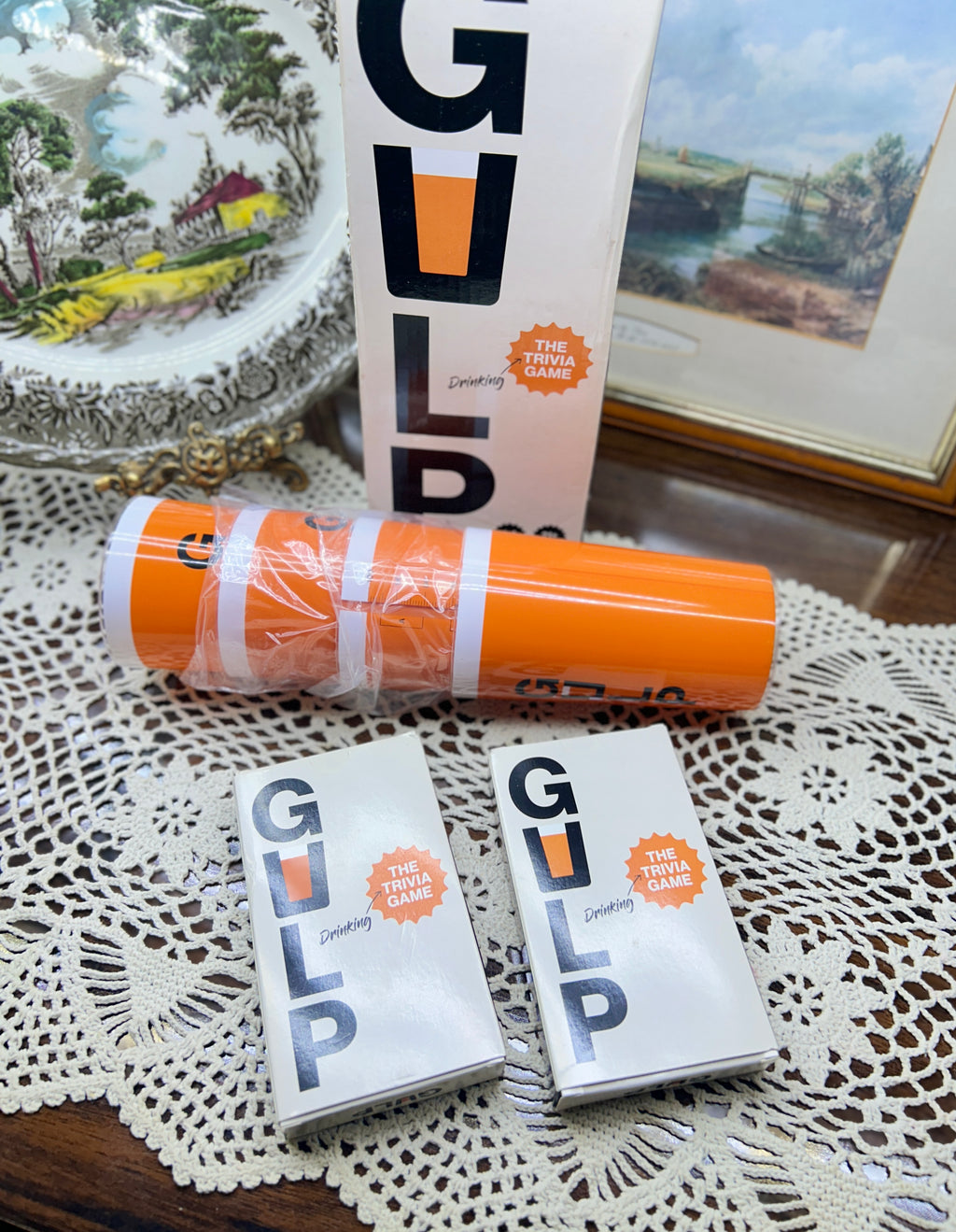 Gulp Trivia Game by Marektoy, a drinking game for 1-4 players — boxed