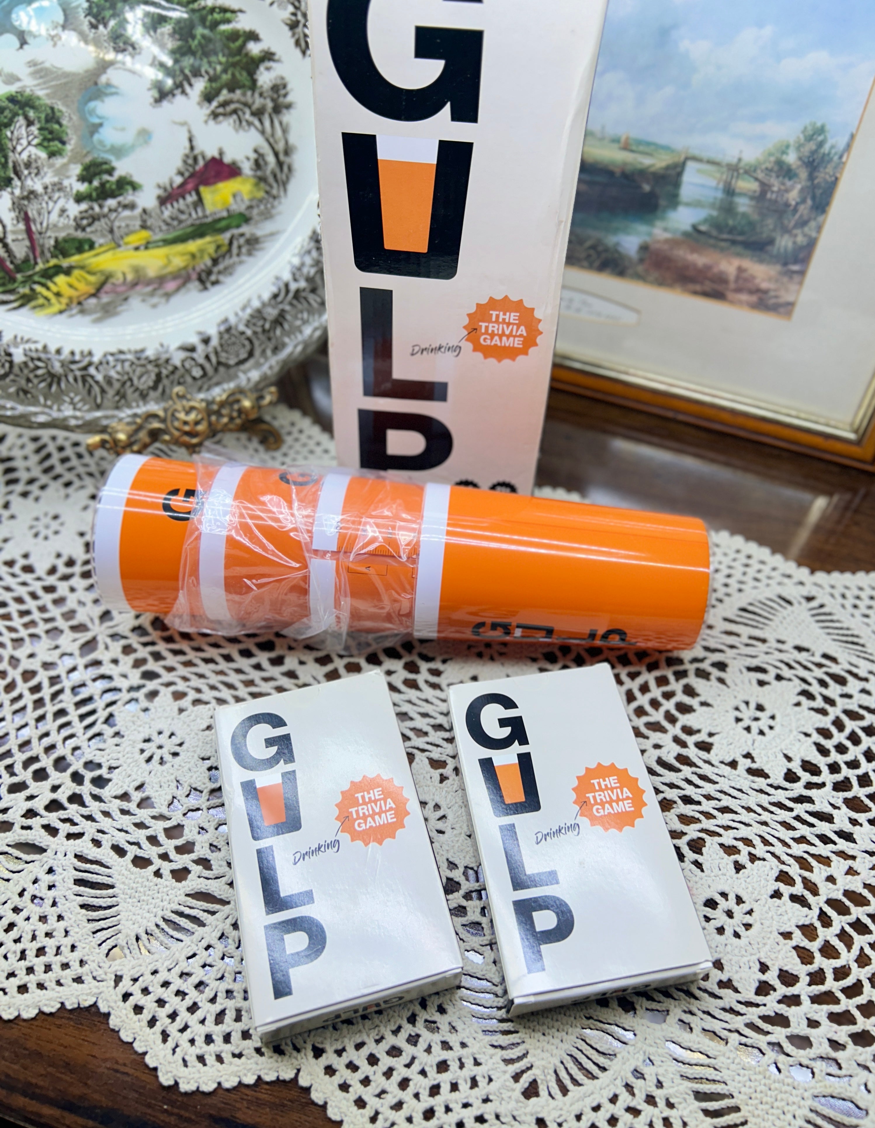 Gulp Trivia Game by Marektoy, a drinking game for 1-4 players — boxed