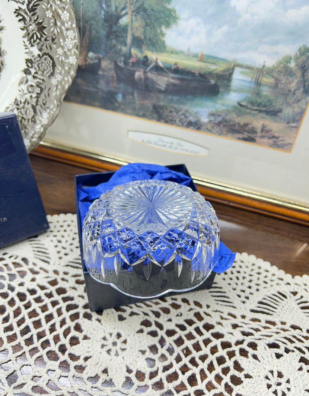 Stuart 24% lead Crystal cut bowl, featuring intricate patterns