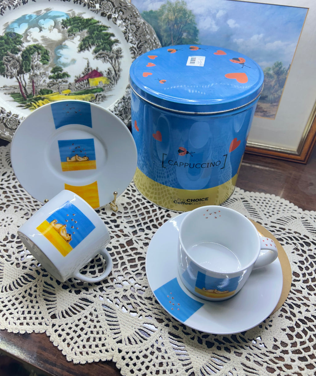 4-piece cappuccino set “with bears in mind” — boxed