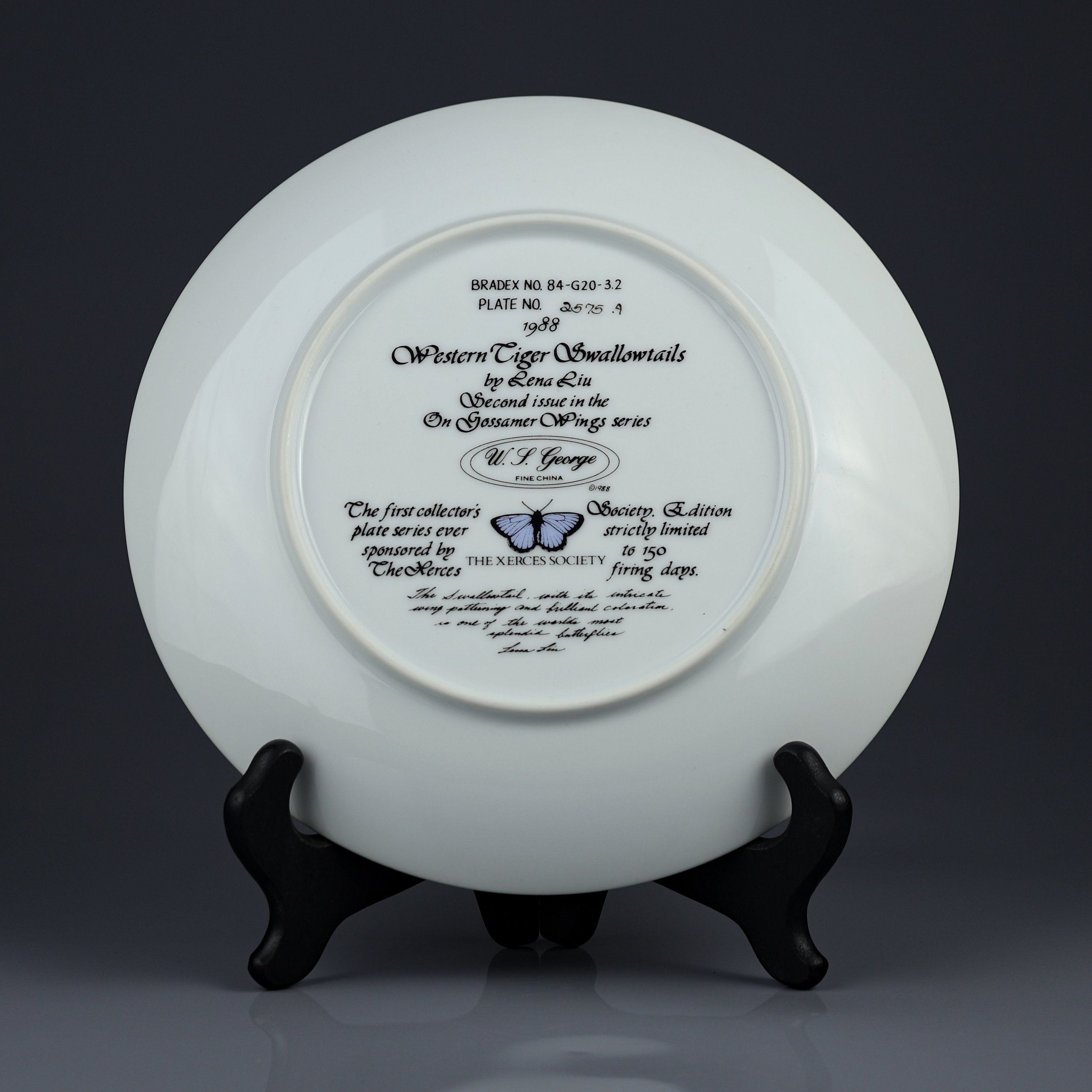 Vintage 1989 collector plate designed by Lena Liu "On Gossamer Wings" series