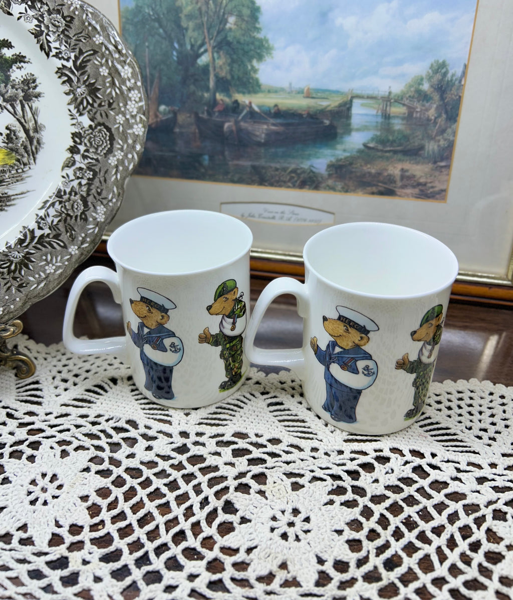 Help for Heroes coffee mugs featuring cartoon bears — porcelain