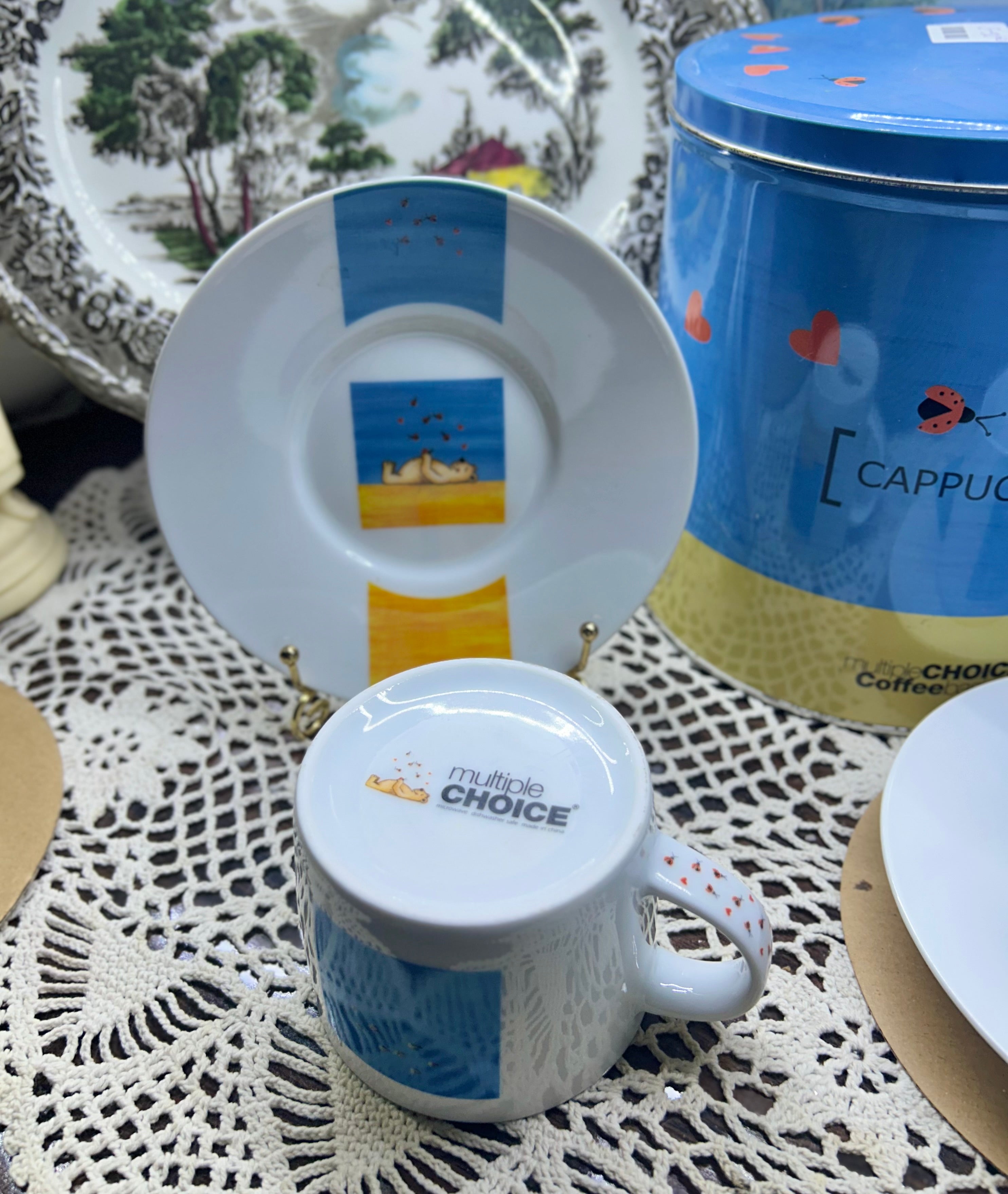 4-piece cappuccino set “with bears in mind” — boxed