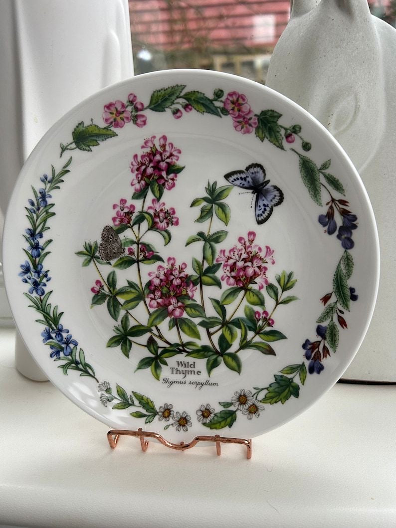 Series of seven plates from the “herbs by ROYAL WORCESTER” collection — limited edition botanical design 7”