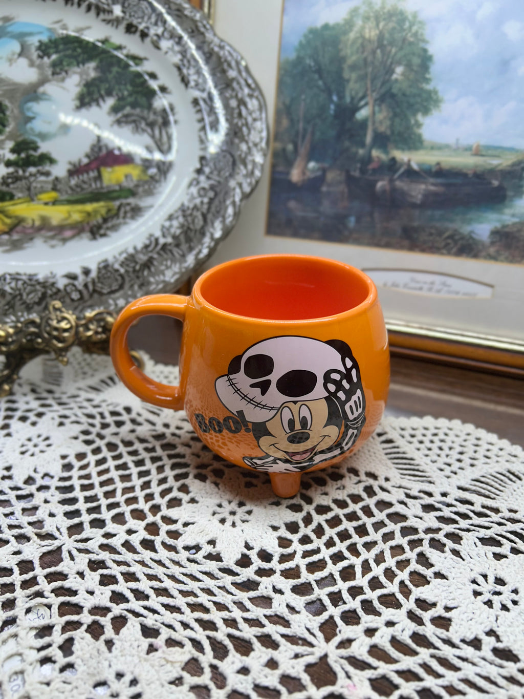 Disney MICKEY & MINNIE MOUSE Ceramic Cauldron Shaped HALLOWEEN Mug
