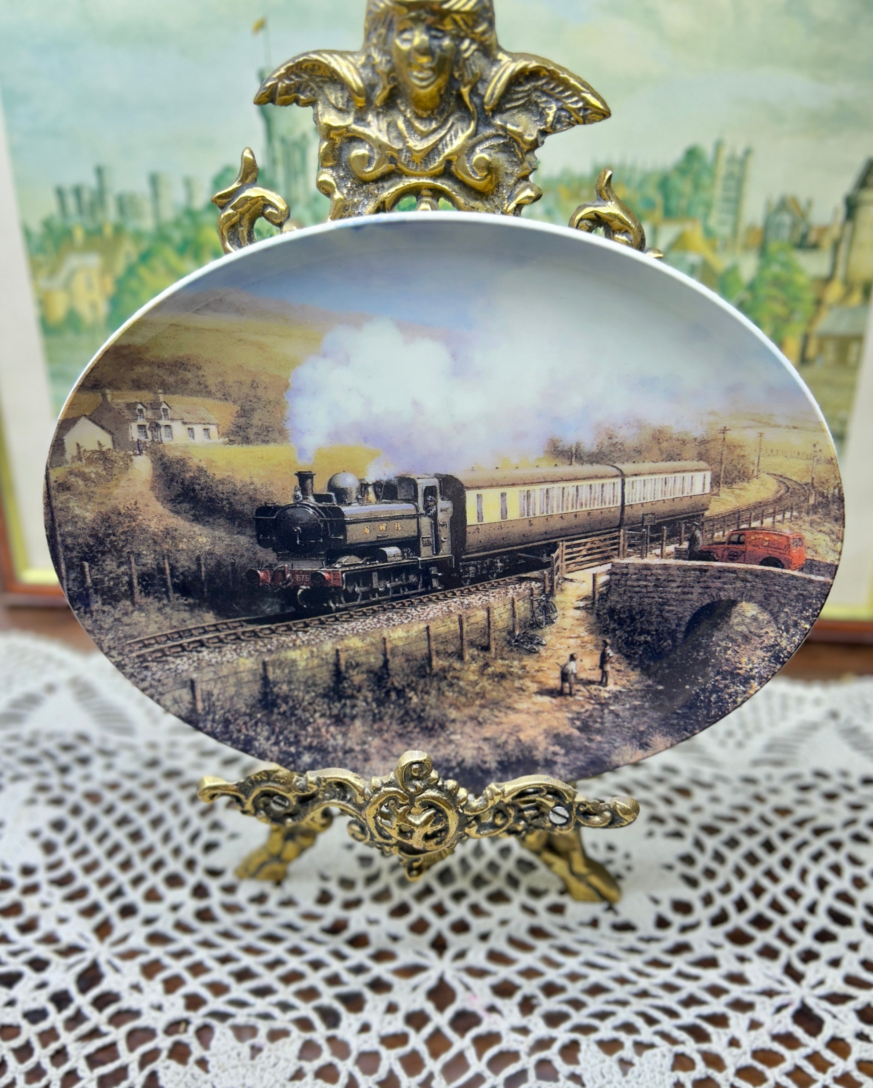 Wedgwood collectors plate from the "Railway Memories" series, featuring the artwork "Local Delivery" by artist Don Breckon 9”
