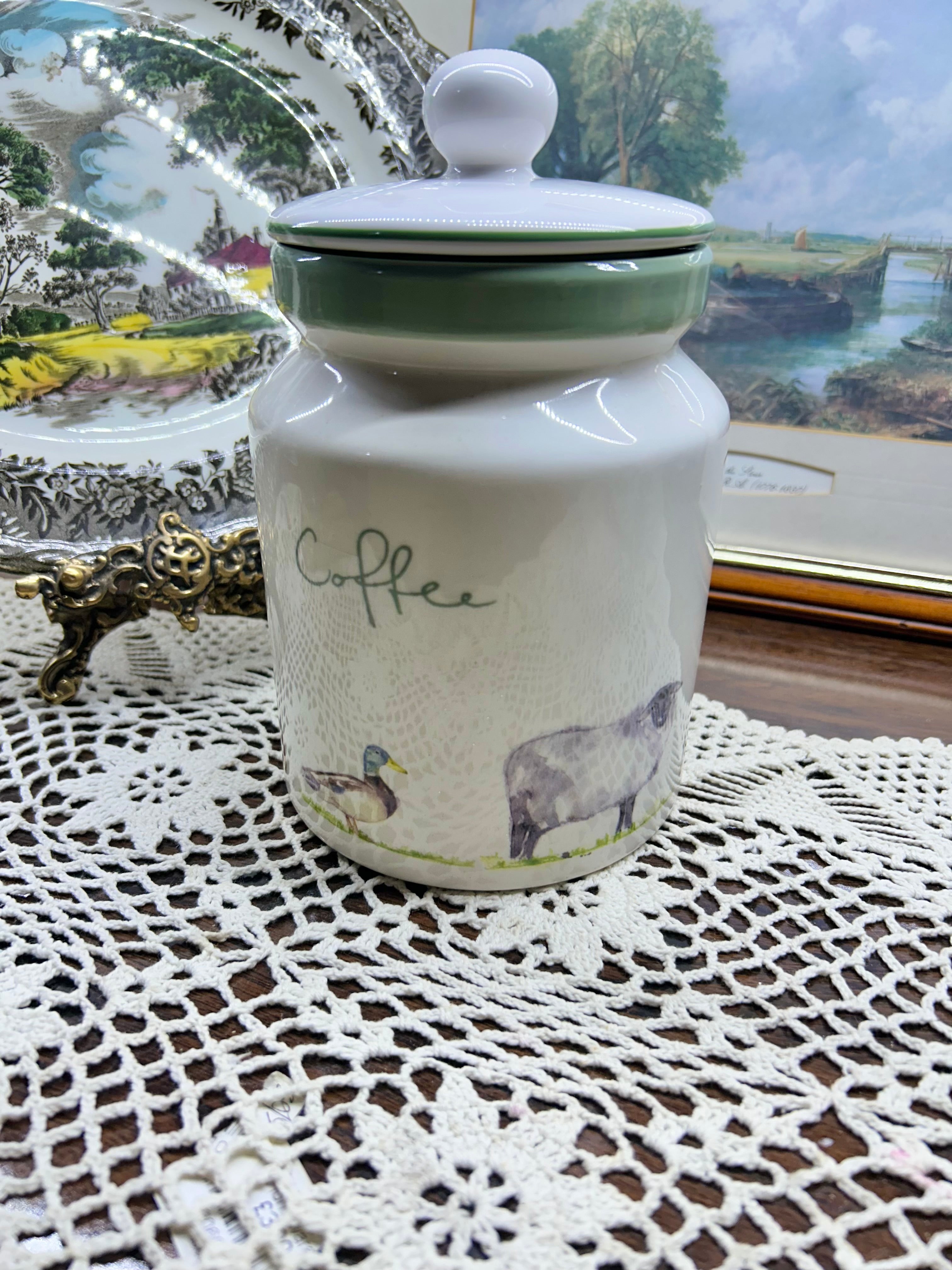 The Leonardo Collection's "Country Life Farmyard" series coffee canister — England