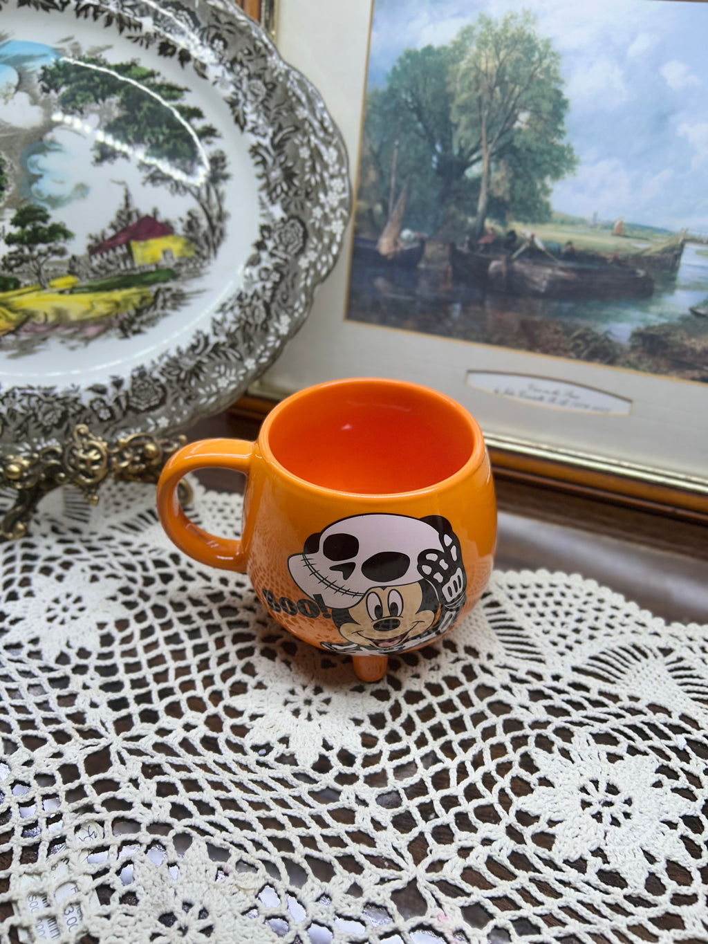 Disney MICKEY & MINNIE MOUSE Ceramic Cauldron Shaped HALLOWEEN Mug