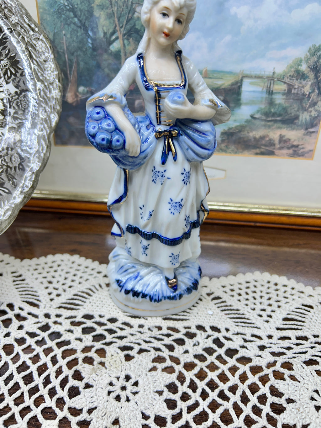 Vintage porcelain Bisque Edwardian decorative figurine — JAPAN