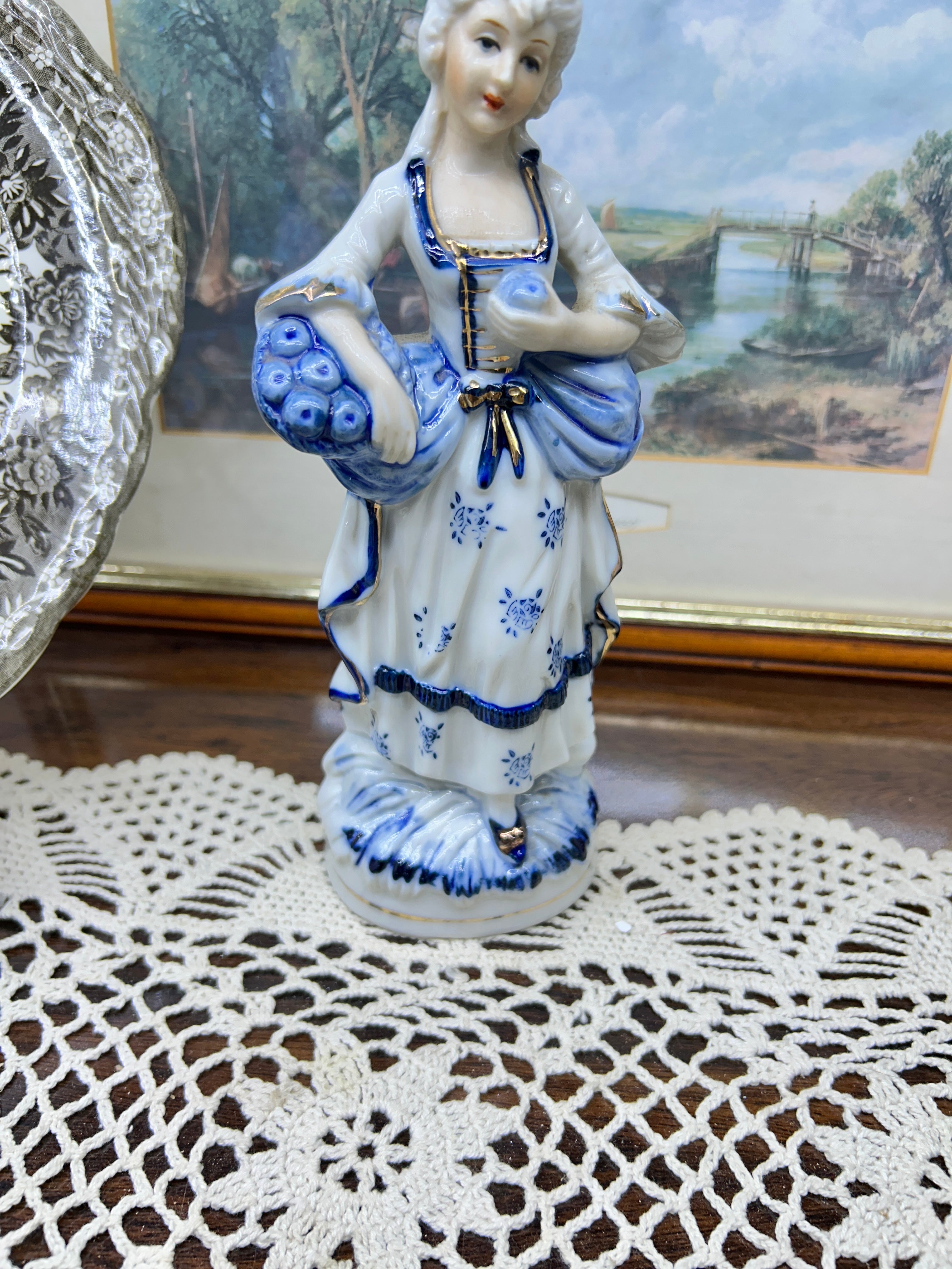 Vintage porcelain Bisque Edwardian decorative figurine — JAPAN