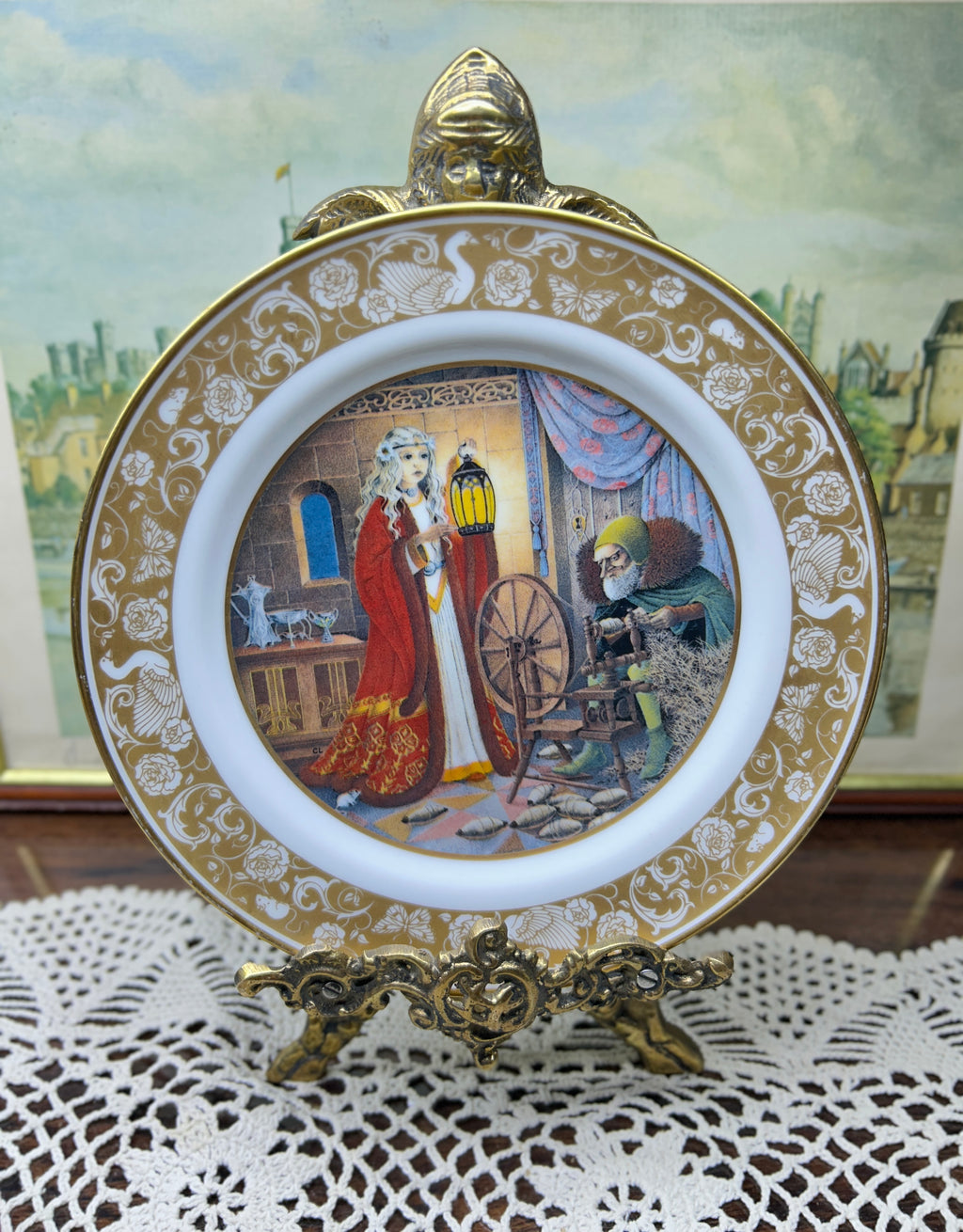 Franklin Porcelain 1978 Grimm's Fairy Tales LE Collector wall Plate - Rumpelstiltskin 6”