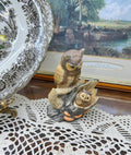 Ceramic hand-painted owl figurine 5”