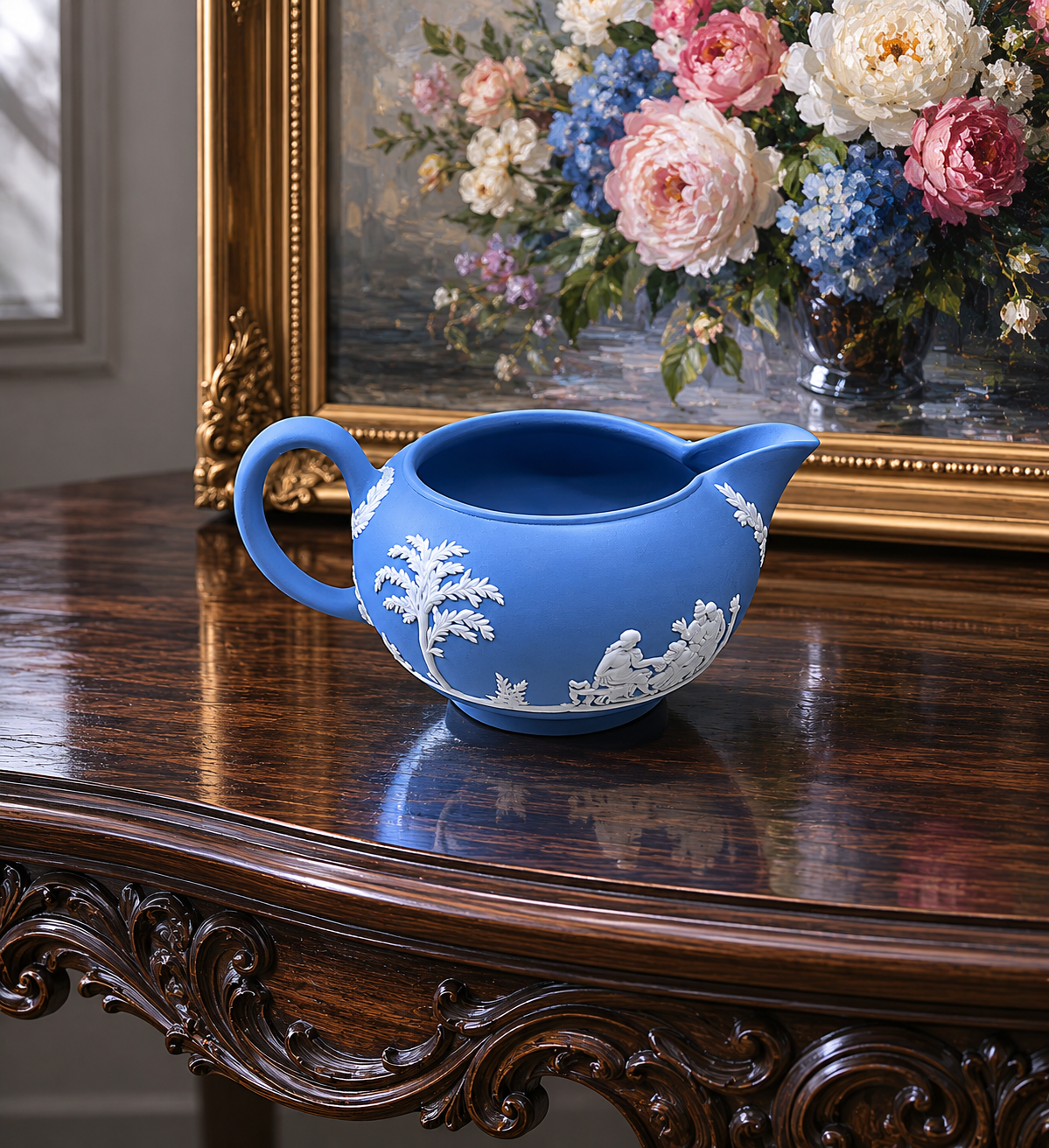 vintage Wedgwood Blue Jasperware Creamer — Rare find