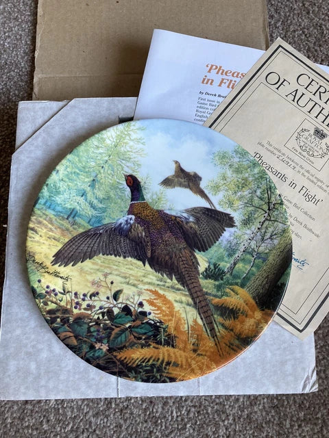 Royal Grafton Bone China Collectors Plate ‘Pheasants In Flight’ 8” 1987